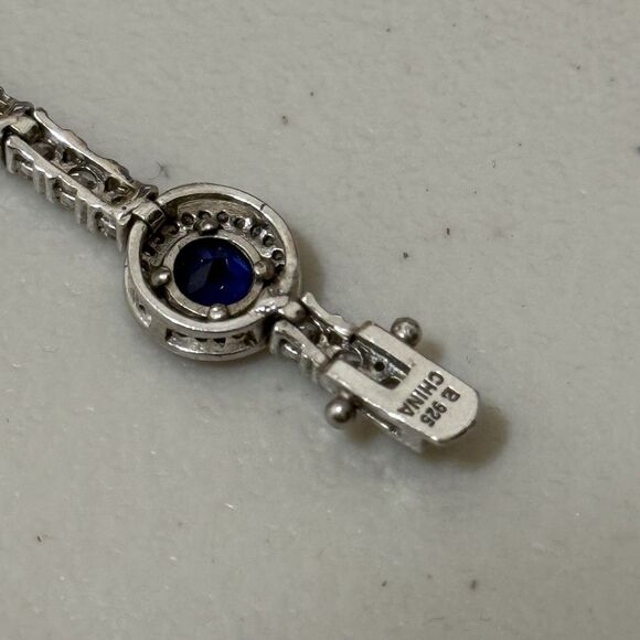 Estate Ross Simmons Sapphires With Cz Sterling Bracelet - Picture 4 of 4